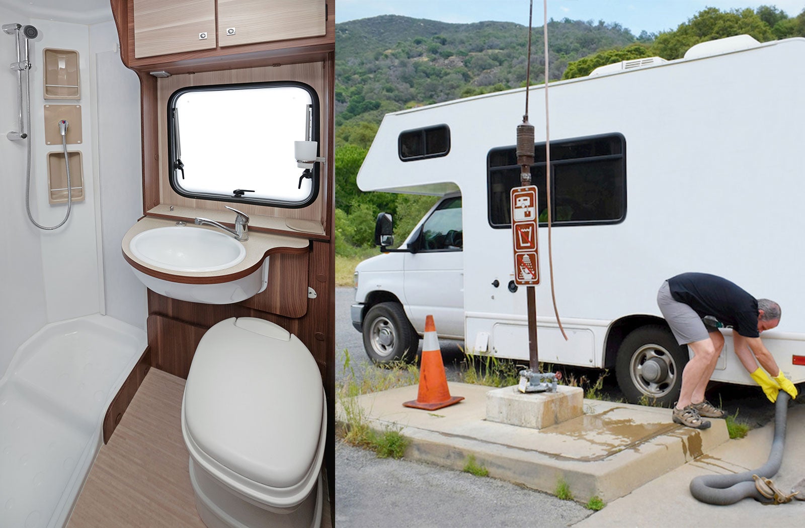 Portable RV/camper toilet and holding tank setup in Valparaiso, Indiana
